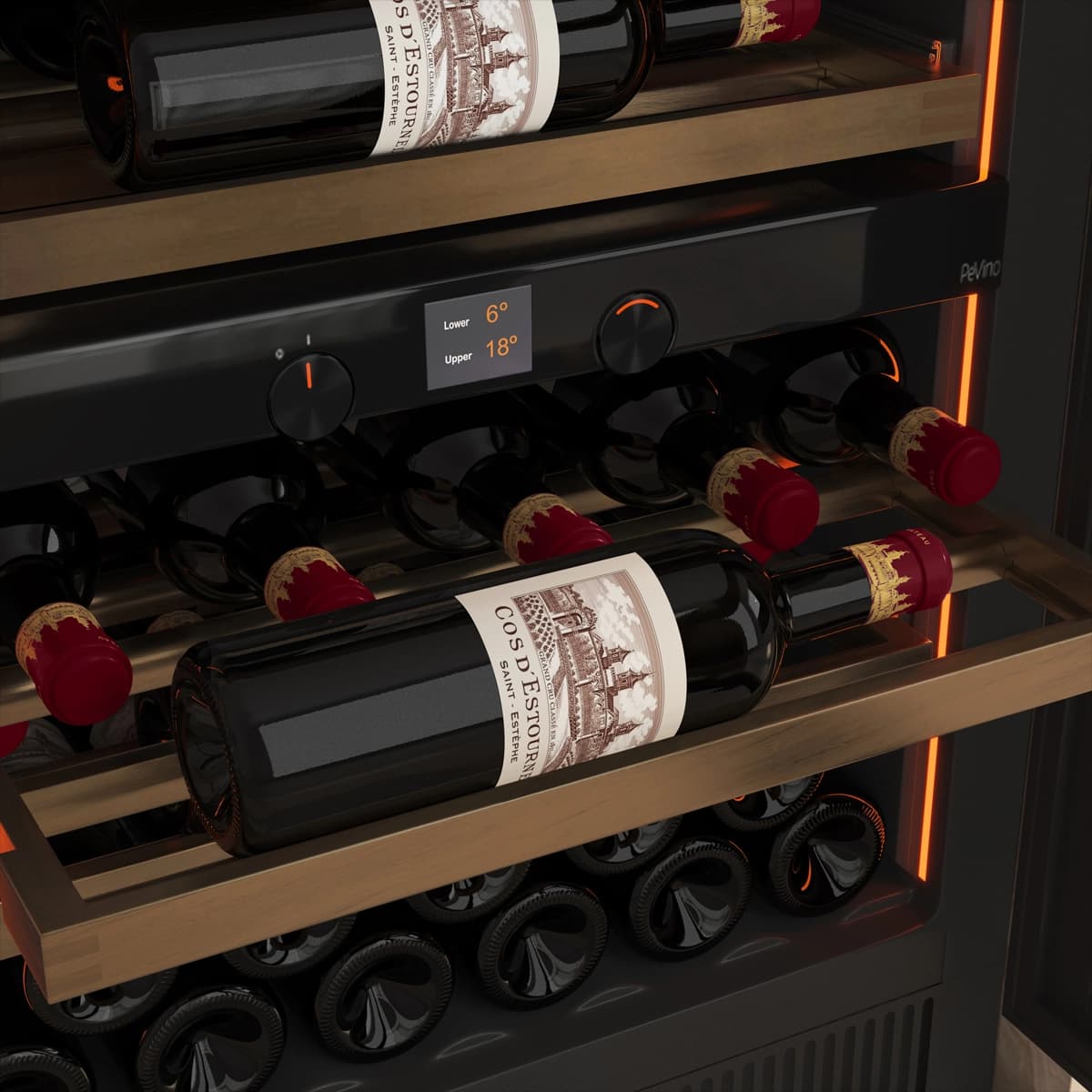 Majestic 39 bottles - 2 zones - Black glass front 80cm