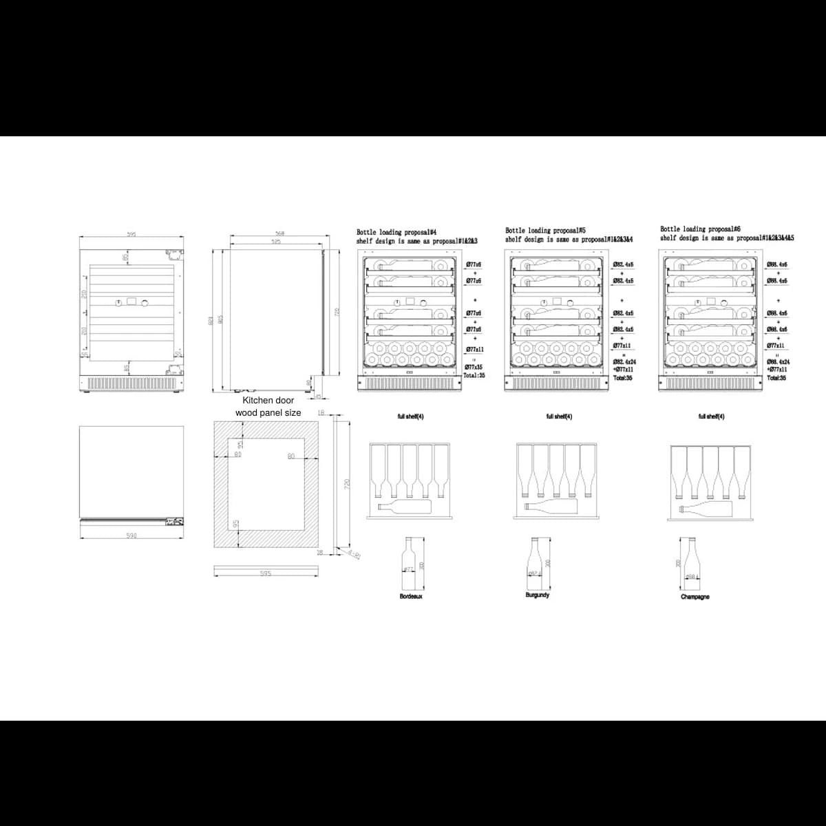 Majestic 35 bottles - 2 zones - Kitchen door