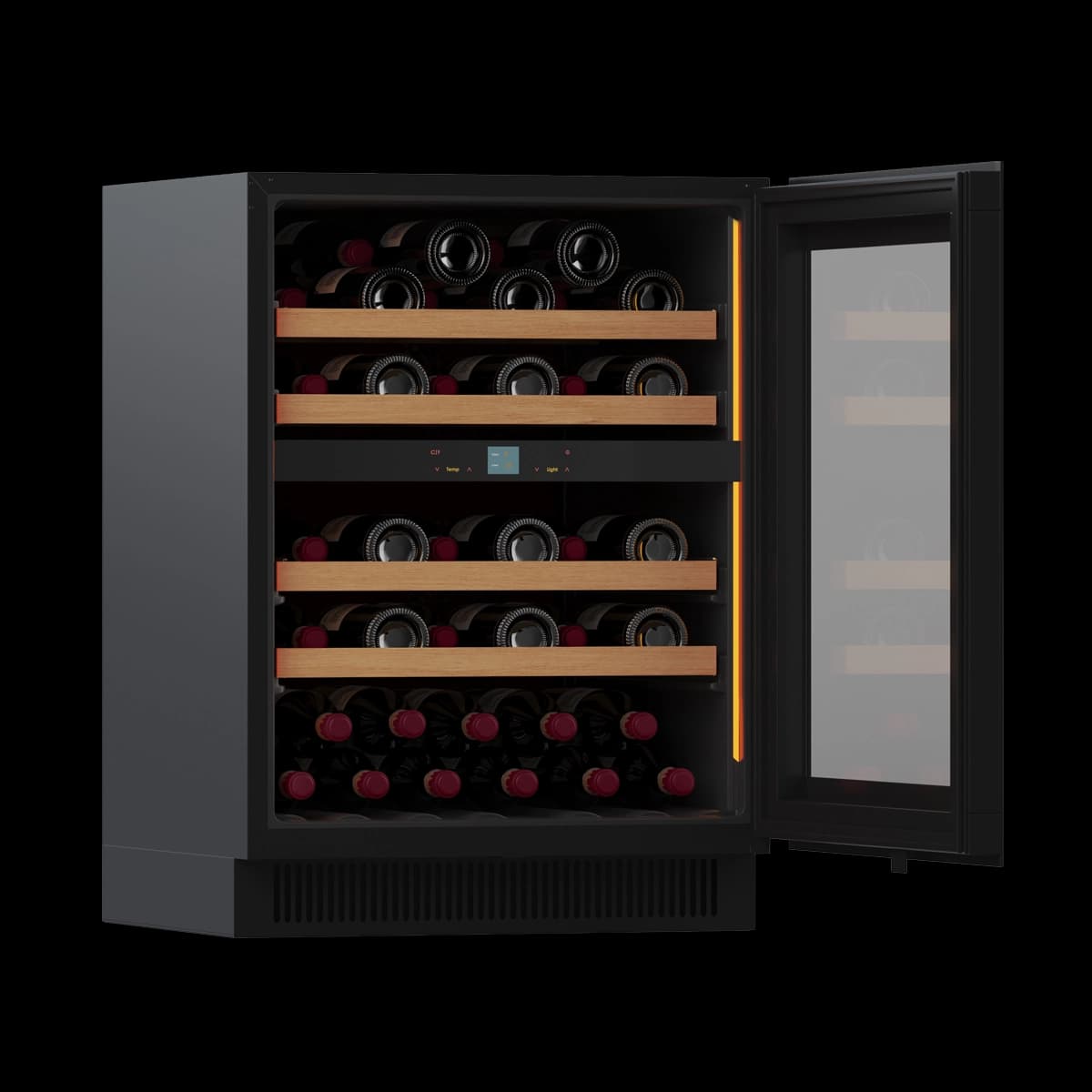 Noble 39 bottles - 2 zones - Black glass front