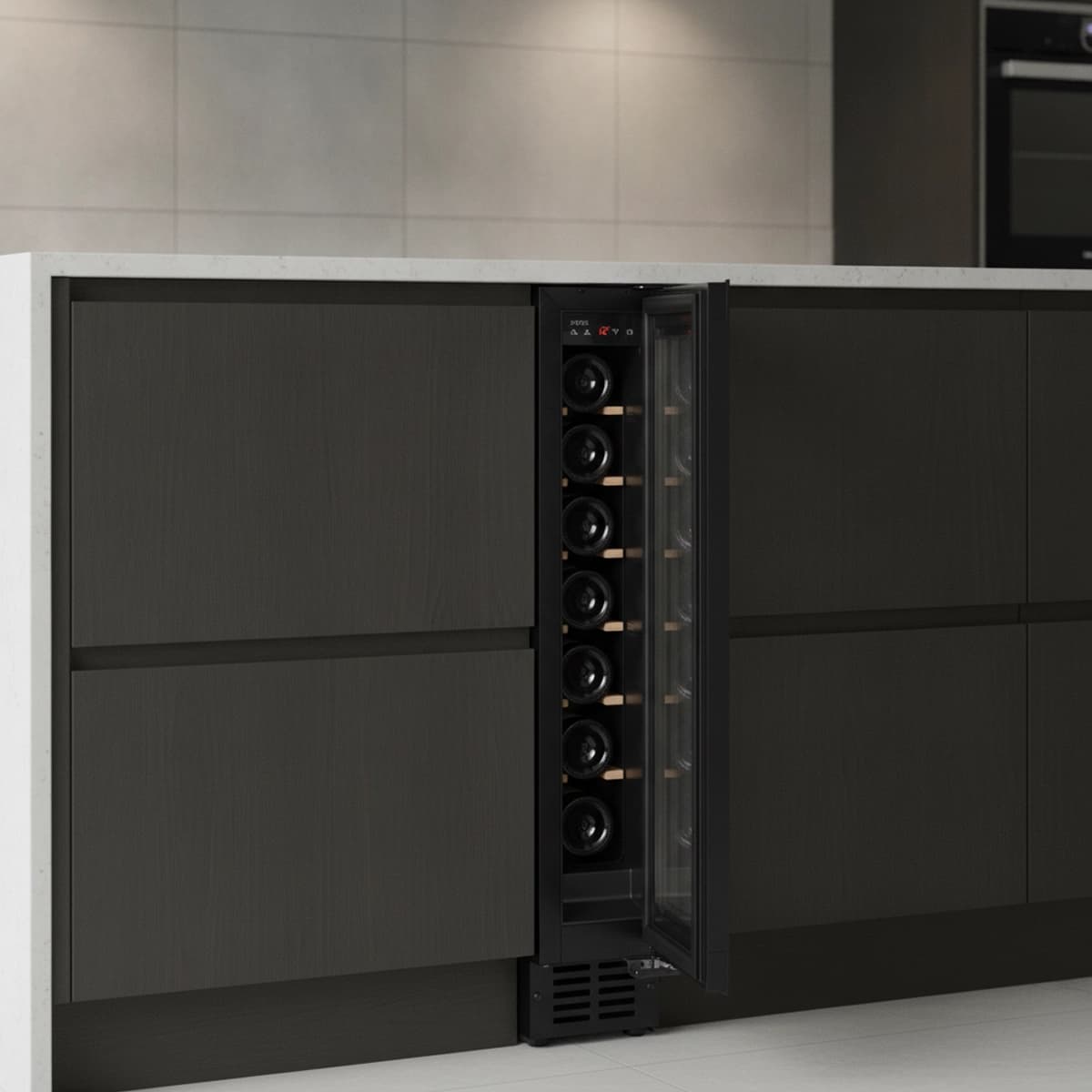 Noble 8 bottles - Single zone - Black glass front