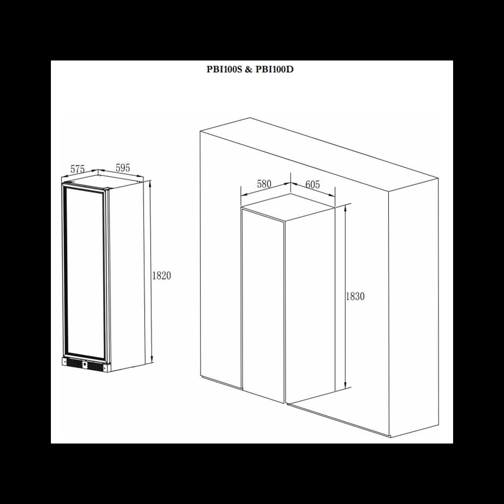 Imperial 96 bottles - 2 zones - Black