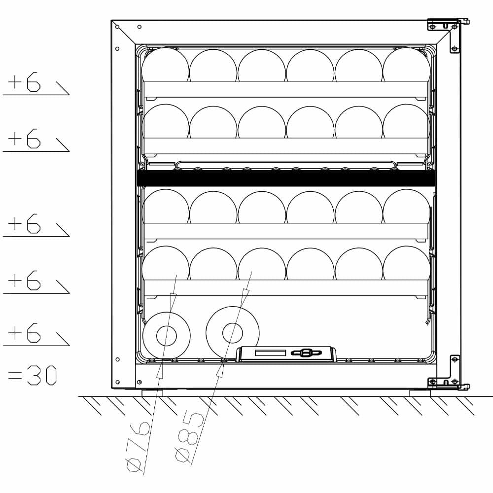 Majestic 30 bottles - 2 zones - Black - Integrated