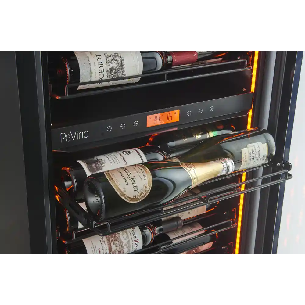 MS Noble 152 bottles - Metal shelves - 2 zone - black