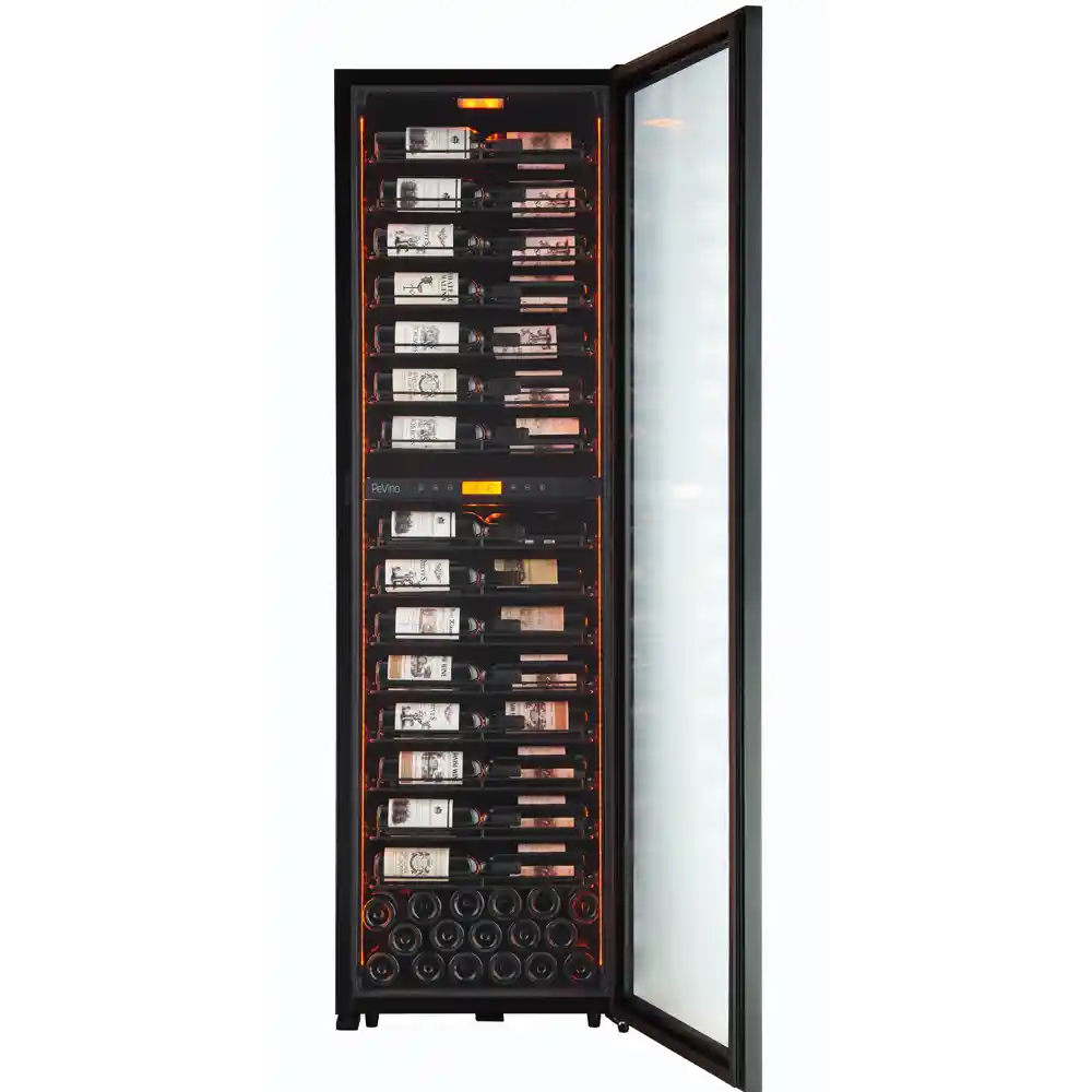 MS Noble 152 bottles - Metal shelves - 2 zone - black