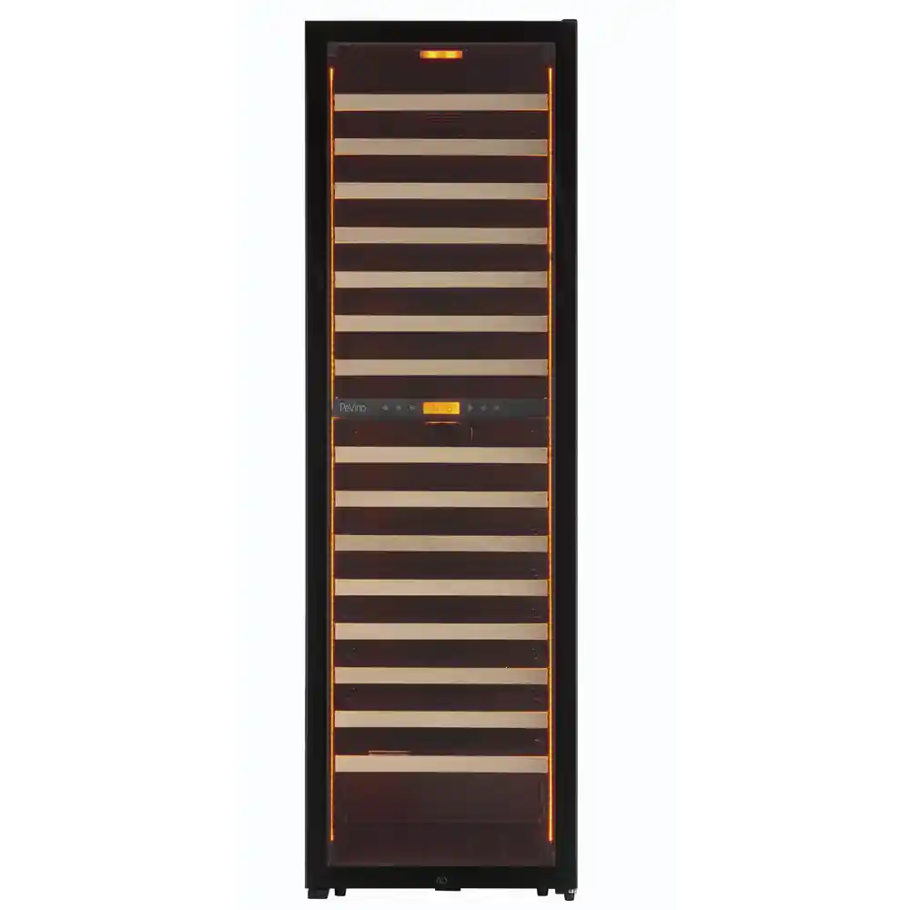 MS Noble 152 bottles - Metal shelves with wood front - 2 zone - black