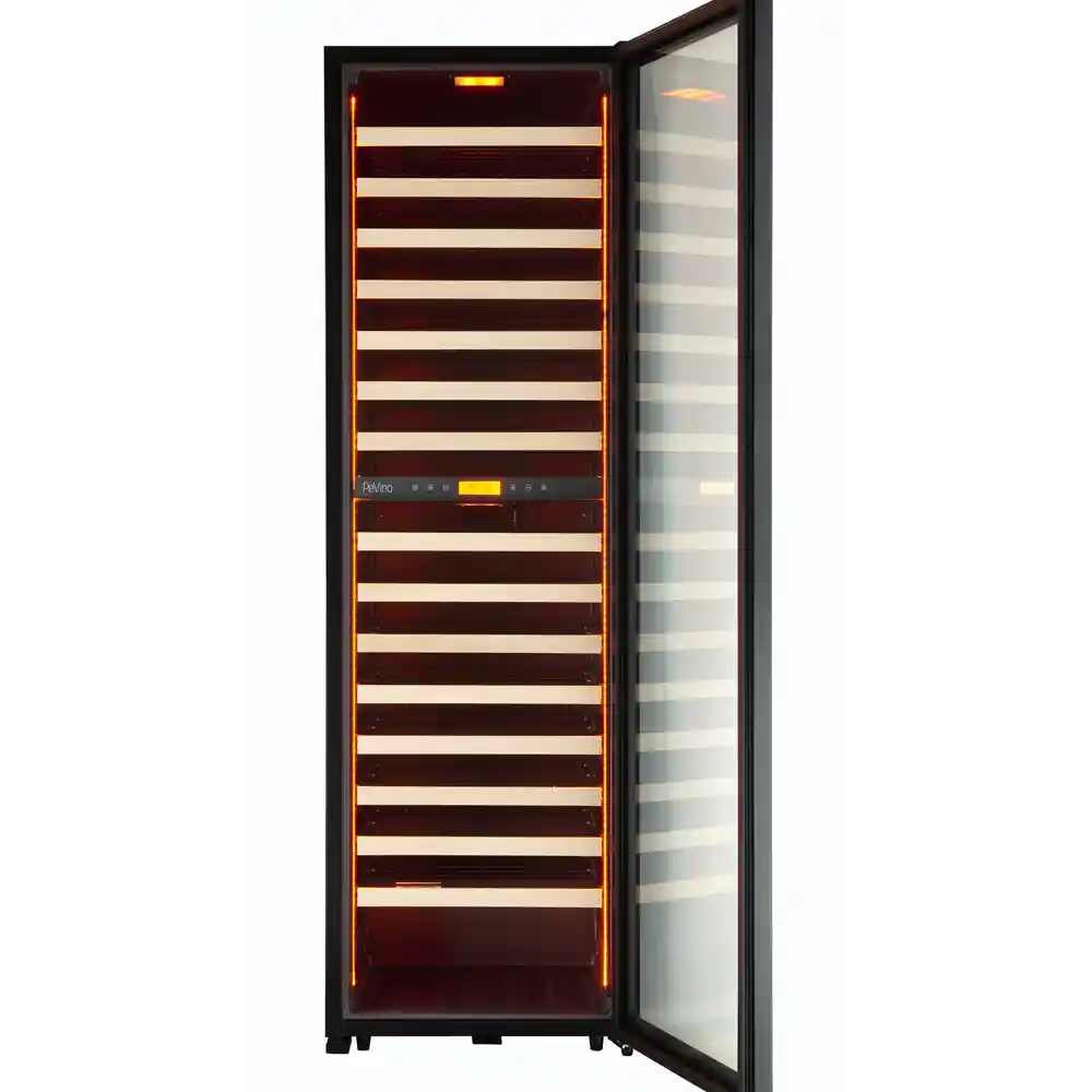 MS Noble 152 bottles - Metal shelves with wood front - 2 zone - black
