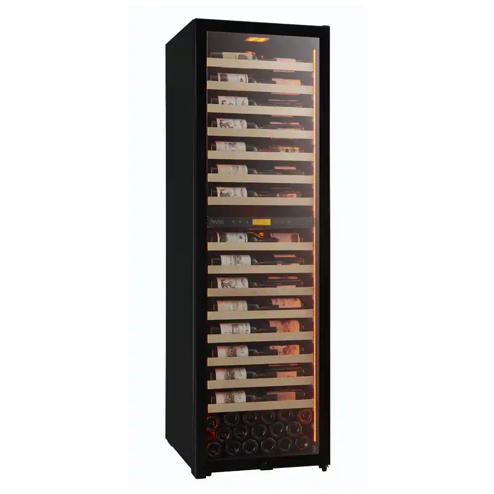 MS Noble 152 bottles - Metal shelves with wood front - 2 zone - black
