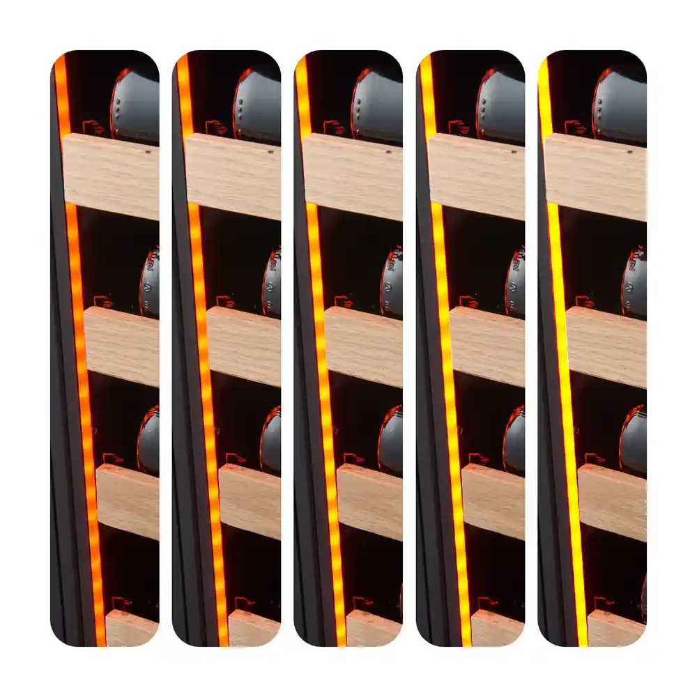 MS Noble 152 bottles - Metal shelves with wood front - 2 zone - black