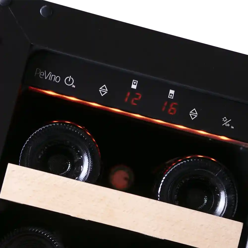 Majestic 17 bottles - 2 zones - Black glass front