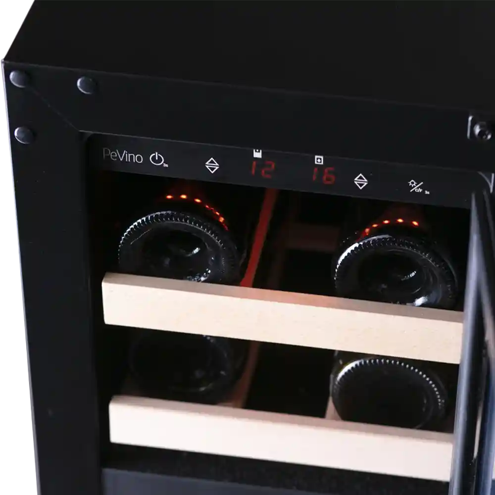 Majestic 17 bottles - 2 zones - Black glass front