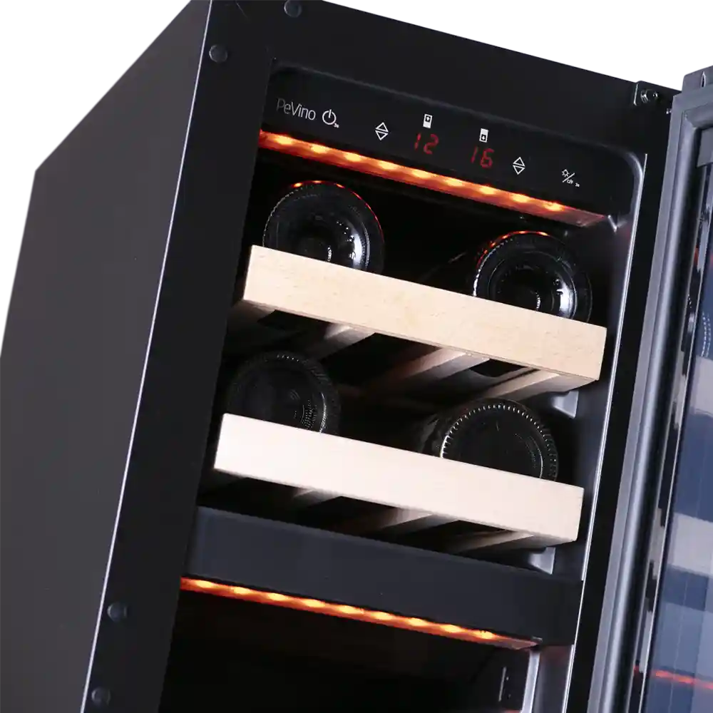 Majestic 17 bottles - 2 zones - Black glass front