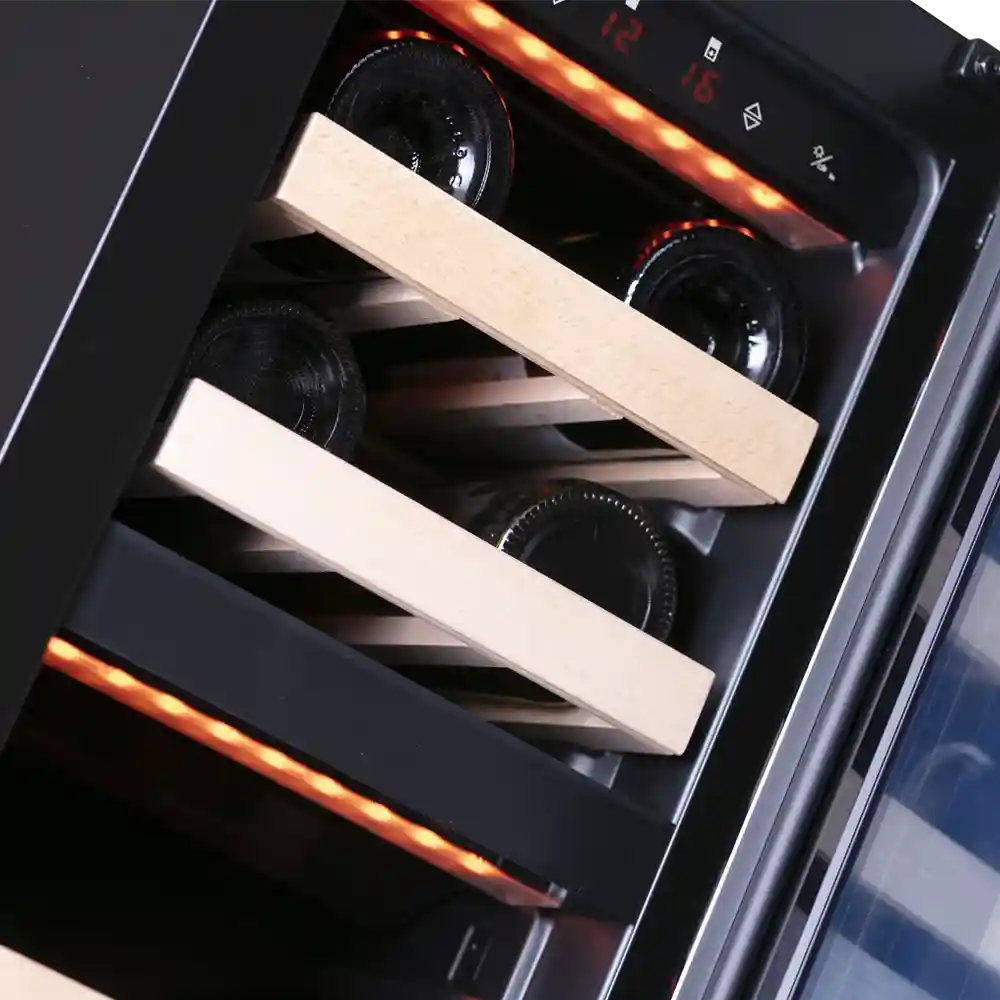 Majestic 17 bottles - 2 zones - Black glass front