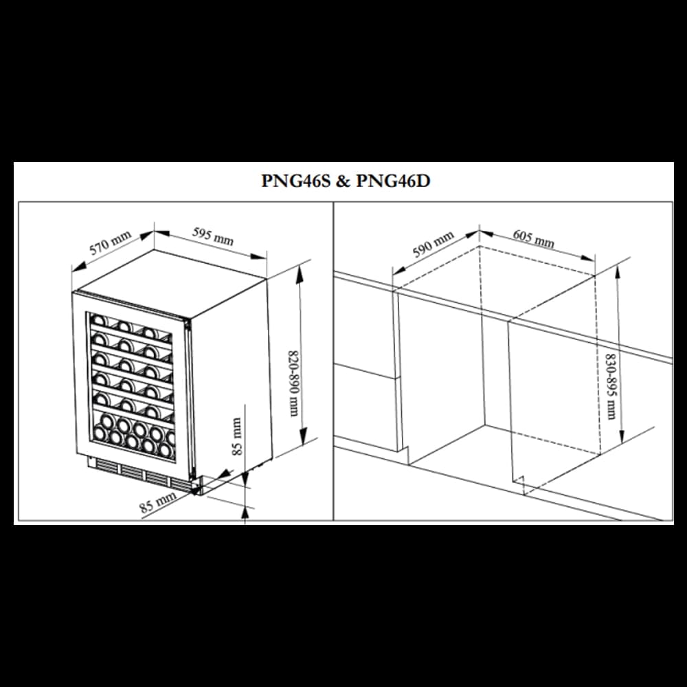 Majestic 39 bottles - 2 zones - Black glass front