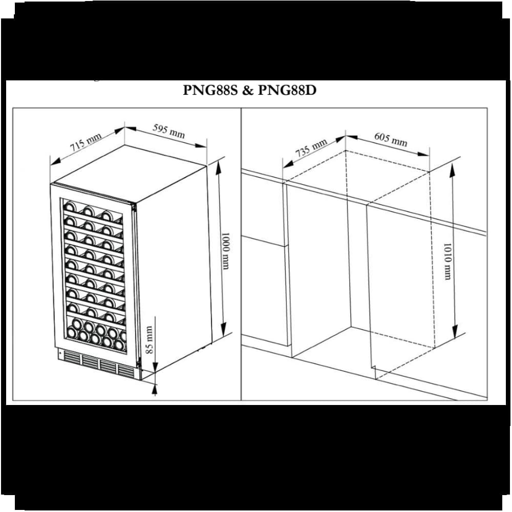 Majestic 83 bottles - 1 zone - Black glass front