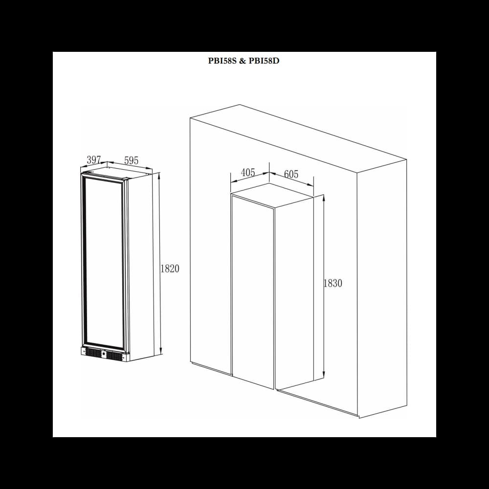 Imperial 54 bottles - 2 zones - Matte black steel