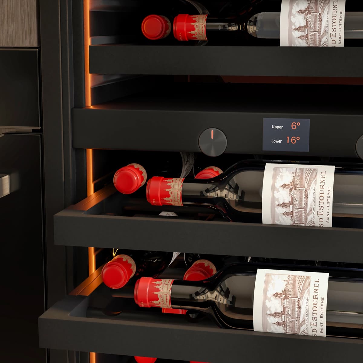 Imperial 40 bottles - push open - 2 zones - Black - Integrated