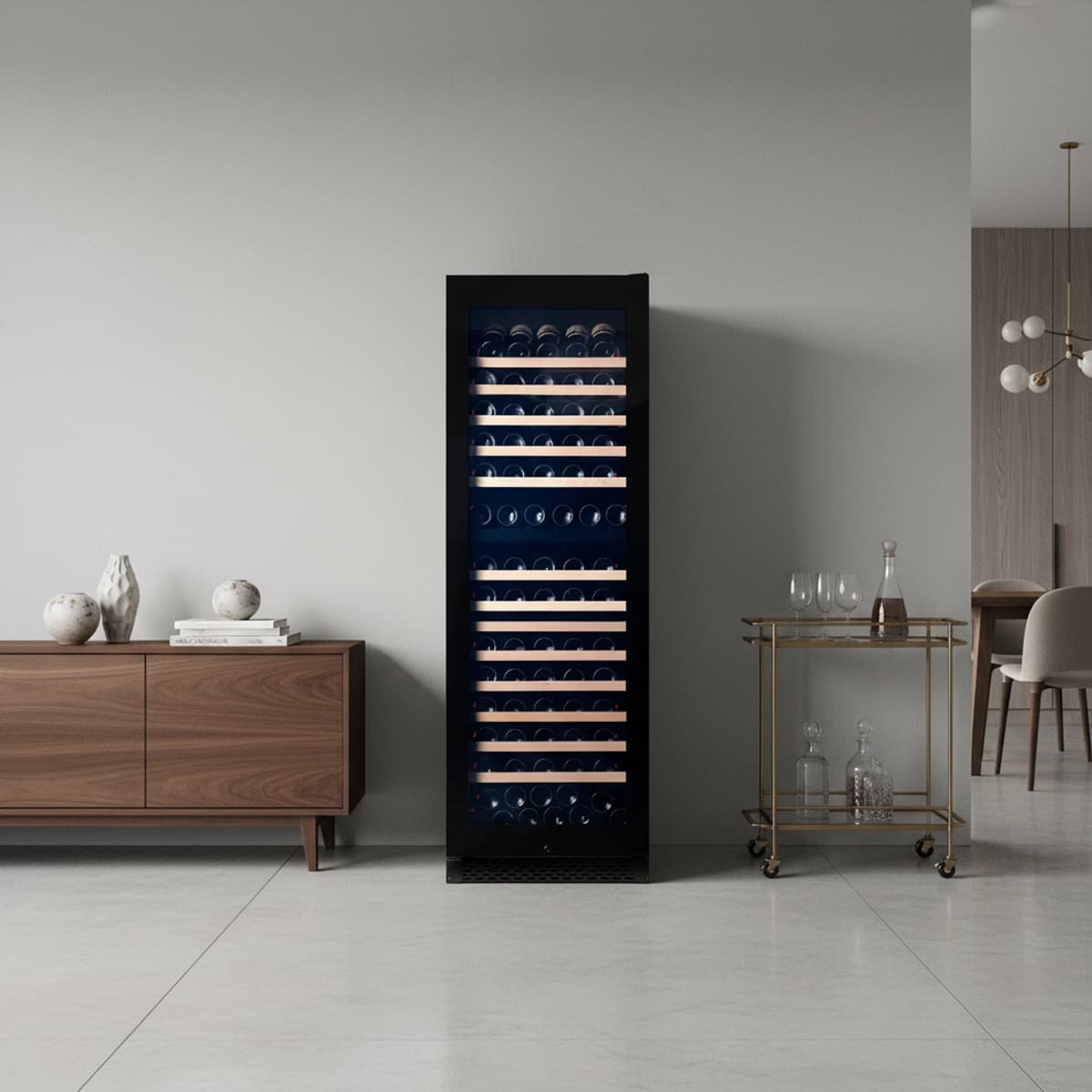 Majestic 150 bottles - 2 zones - Black glass front