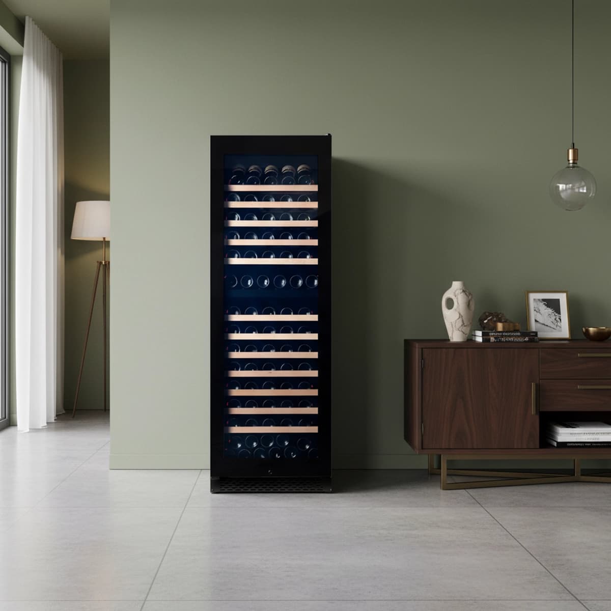 Majestic 150 bottles - 2 zones - Black glass front